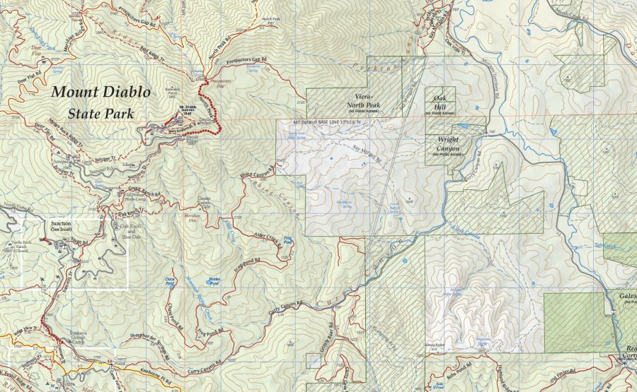 Mt Diablo Hiking Map Greeninfo Network | Information And Mapping In The Public Interest