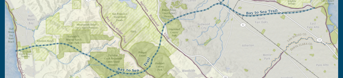 A map of the Bay to Sea Trail