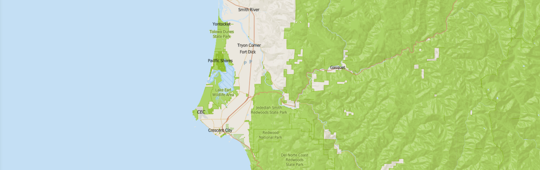 Northeast California protected lands map