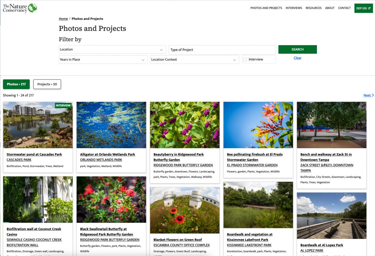Florida Green Stormwater Photo Library Website