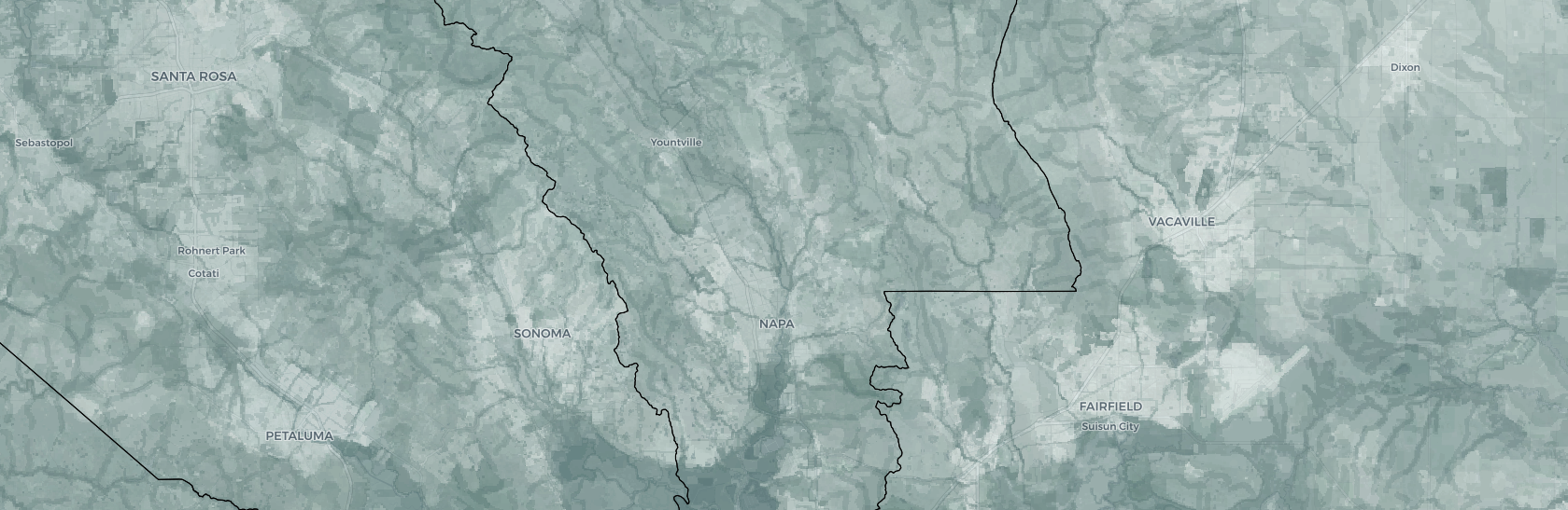 Map of the northern Bay Area showing the overlap of nature's values and benefits.