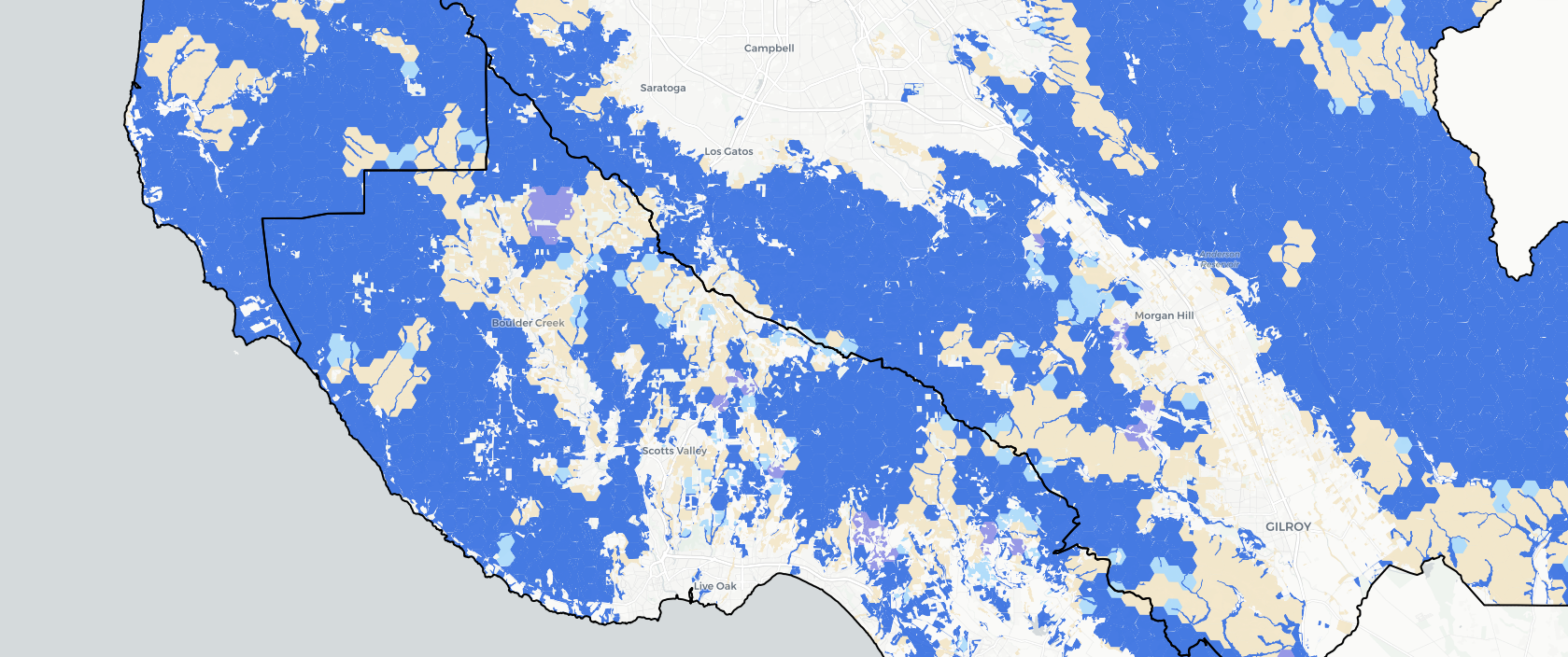 Map of the southern Bay Area Conservation Lands Network