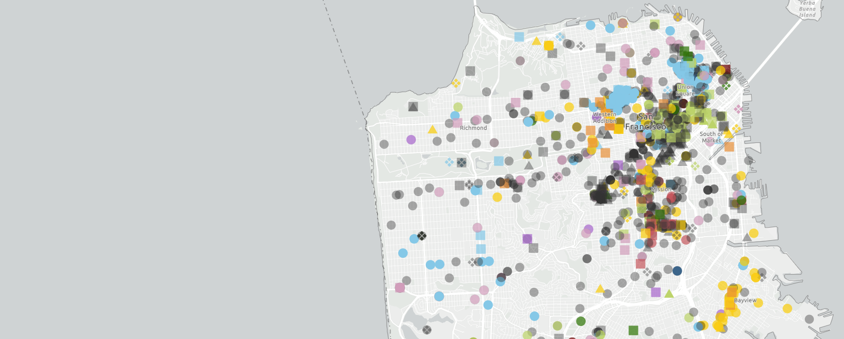 Mosaic Atlas focused on San Francisco